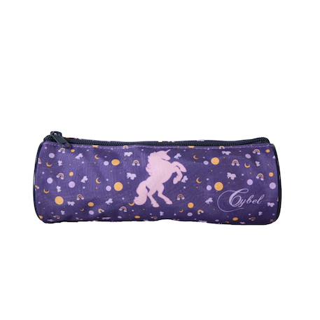 Fille-Accessoires-Fourniture scolaire-Cybel - trousse scolaire ronde - violet - fille - 1 compartiment zippé