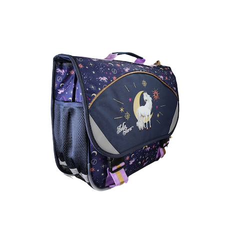 Bella sarra - cartable 38 cm bella sara celeste - fille - bleu nuit - 2 compartiments Bleu 2 - vertbaudet enfant 