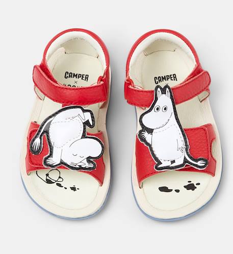 Sandales cuir BICHO FW TWINS Rouge moyen 3 - vertbaudet enfant 