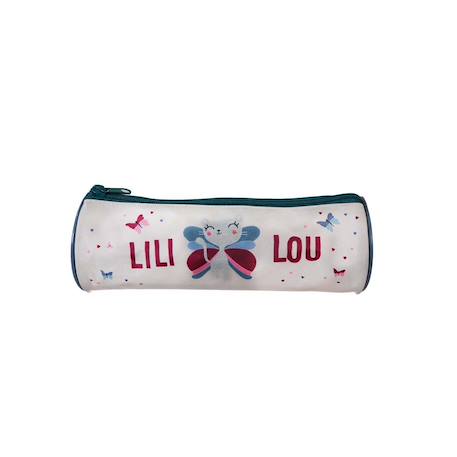 Lili lou - trousse scolaire ronde - beige - fille - 1 compartiment Beige 1 - vertbaudet enfant 
