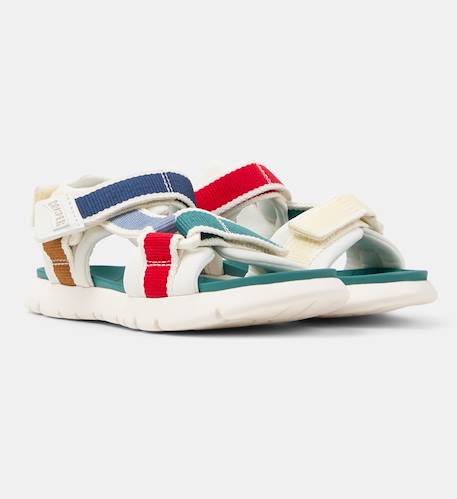 Sandales garçon cuir ORUGA Blanc bleu+Blanc rouge+Bleu blanc 2 - vertbaudet enfant 