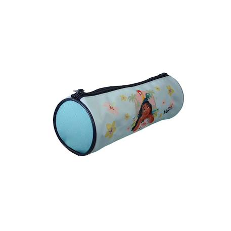 Vaiana - trousse scolaire ronde - fille - bleu - 1 compartiment zippé Bleu 2 - vertbaudet enfant 