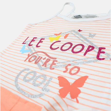 Robe  fille imprimé logo col rond Corail 5 - vertbaudet enfant 