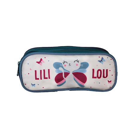 Lili lou - trousse scolaire rectangulaire - beige - fille - 2 compartiments Beige 1 - vertbaudet enfant 