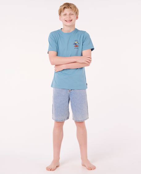 T-shirt à manches courtes let's see the waves enfant Bleu tempête+Bleu vert+Noir 4 - vertbaudet enfant 