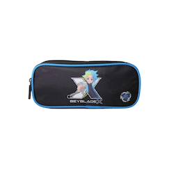 Jouet-Matériel scolaire-Beyblade - ? Trousse scolaire rectangulaire - noir/bleu - garçon - 2 compartiments