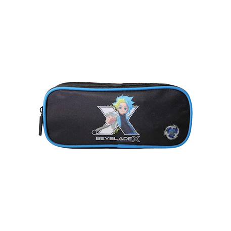 Beyblade - ? Trousse scolaire rectangulaire - noir/bleu - garçon - 2 compartiments Noir 1 - vertbaudet enfant 
