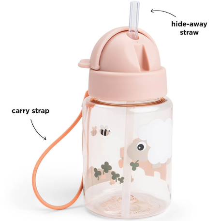 Gourde enfant avec paille intégrée – pratique, légère et facile à utiliser au quotidien Rose 3 - vertbaudet enfant 