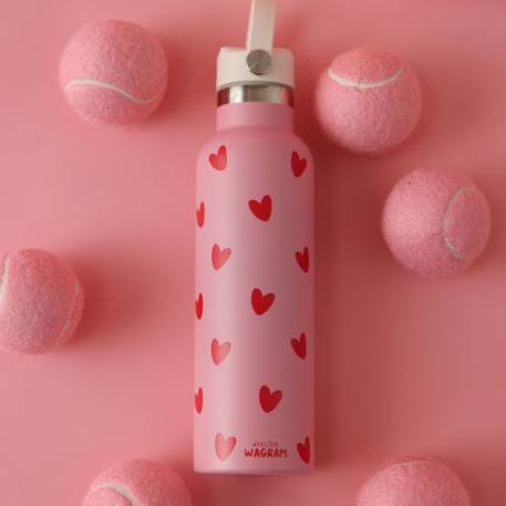 Gourde isotherme coeurs (600 ml) Rose, rouge 2 - vertbaudet enfant 