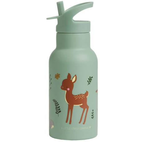 Gourde isotherme amis de la forêt Vert d'eau, orange, noir 1 - vertbaudet enfant 