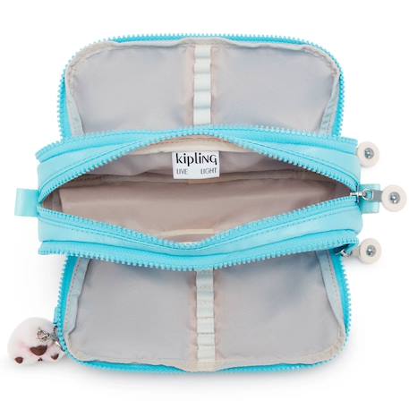 Trousse à crayons nylon 3 zips 32 emplacements Bleu / gris+Bleu / noir+Bleu / rose+Bleu aqua+Gris / bleu 13 - vertbaudet enfant 