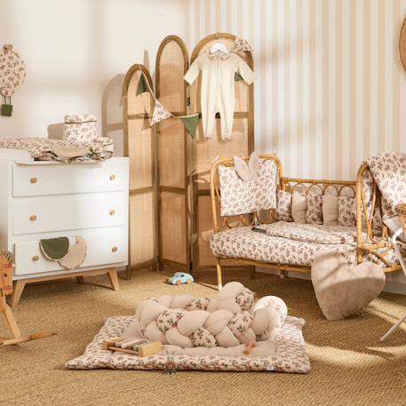 Housse de matelas à langer fleurs et fougères (60x80 cm) Fleurs, fougère 3 - vertbaudet enfant 