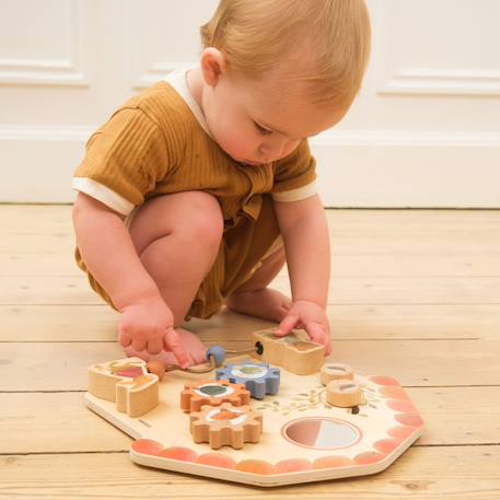 Tableau d'activités bébé en bois Beige, orange, bleu 4 - vertbaudet enfant 
