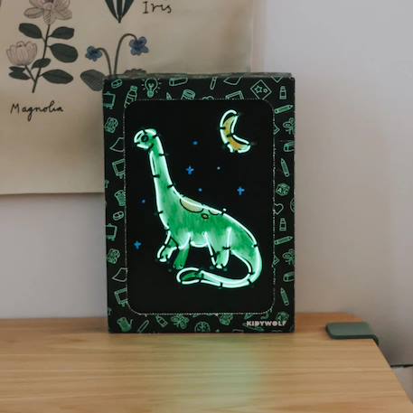 Kit création déco murale lumineuse kidyneon dinosaure Noir 5 - vertbaudet enfant 