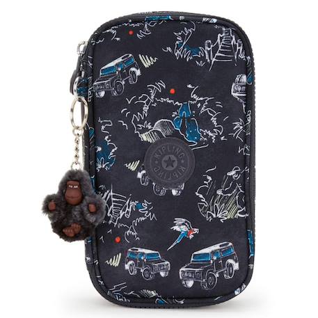 Trousse garçon kipling tissu synthétique imprimé dreamy geo Bleu / rose+Noir 6 - vertbaudet enfant 