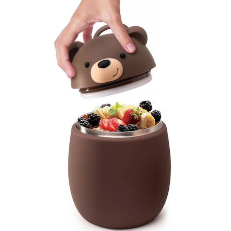 Boîte repas isotherme bestie foodie ours brun (600 ml) Marron, beige 2 - vertbaudet enfant 