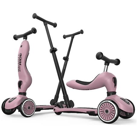 Porteur évolutif highwaykick 1 push and go mocha Rose, noir+Rouge, noir 1 - vertbaudet enfant 