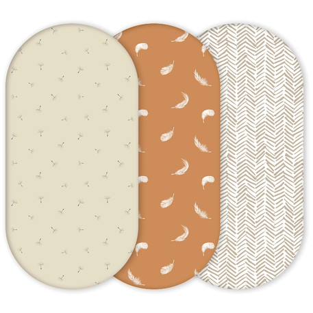 Lot de 3 housses de matelas à langer boho (40 x 80 cm) Ecru, marron, blanc 1 - vertbaudet enfant 