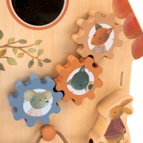 Tableau d'activités bébé en bois Beige, orange, bleu 2 - vertbaudet enfant 