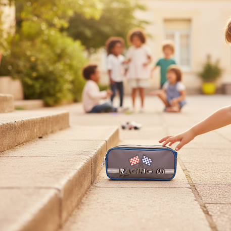 Trousse rectangulaire 22 cm à 2 compartiments Bleu+Bleu / gris+Bleu ciel+Gris / bleu 8 - vertbaudet enfant 