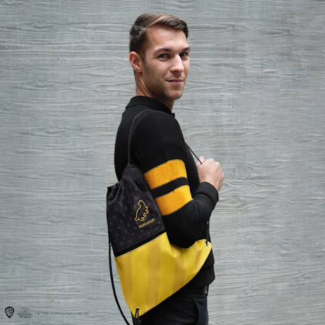 Sac à dos à cordon poufsouffle - harry potter Jaune|noir 2 - vertbaudet enfant 