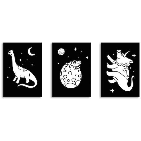 Kit création déco murale lumineuse kidyneon dinosaure Noir 4 - vertbaudet enfant 