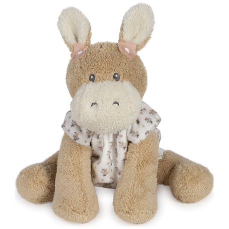 Âne en peluche botton fleurs Beige 2 - vertbaudet enfant 