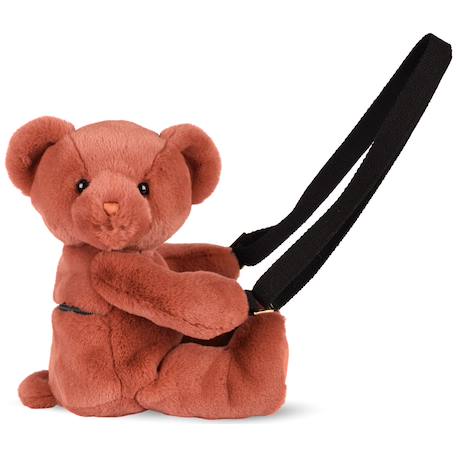 Sac bandoulière doudou ours terracotta (30 cm) Rouge 1 - vertbaudet enfant 