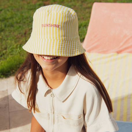 Bob enfant sunshine large rayure (3-6 ans) Jaune, crème 3 - vertbaudet enfant 