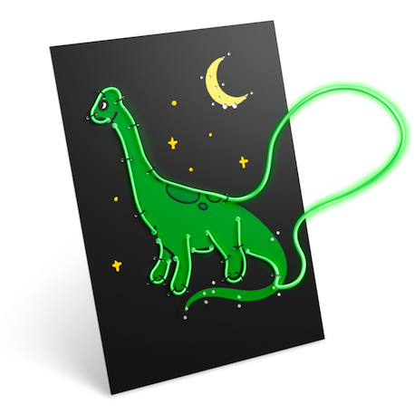 Kit création déco murale lumineuse kidyneon dinosaure Noir 1 - vertbaudet enfant 