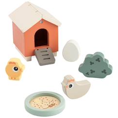 Jouet-Jeux d'imagination-Figurines, mini mondes, héros et animaux-Coffret de jeu tiny farm clucky