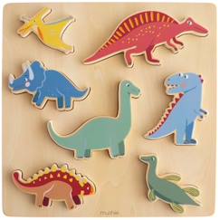 Jouet-Jeux éducatifs-Puzzle en bois dino (7 pièces)