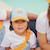 Casquette enfant trucker rayée art of siesta (3-6 ans) Bleu, orange 2 - vertbaudet enfant 
