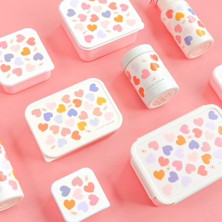 Lot de 4 boîtes à goûter cœurs Rose, orange, violet 6 - vertbaudet enfant 
