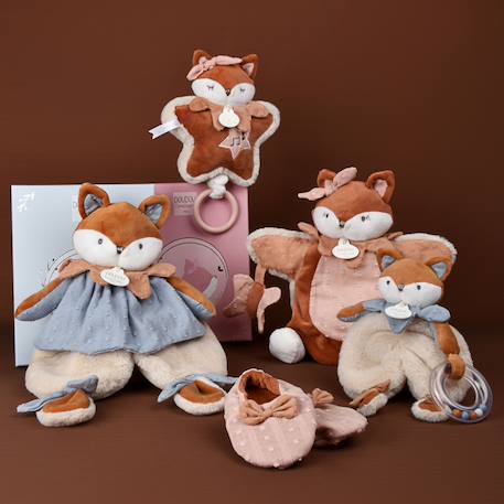 Coffret doudou et chaussons mina marron (0-6 mois) Marron, rose 5 - vertbaudet enfant 