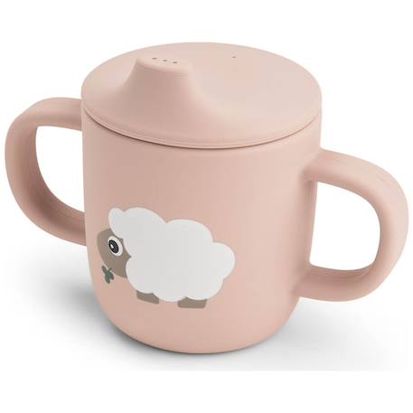 Tasse à bec à 2 anses en silicone tiny farm Rose 1 - vertbaudet enfant 