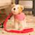 Peluche Elliot le chien avec manteau et laisse 21 x 18 cm Beige, rouge, blanc 3 - vertbaudet enfant 