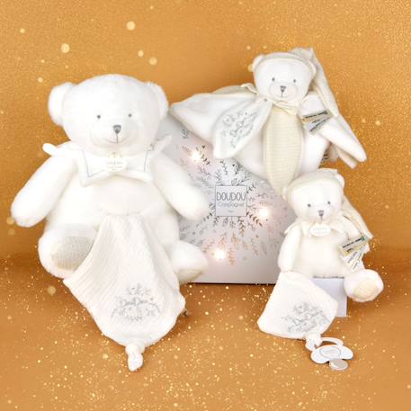 Peluche attache-sucette ours pantin argent (20 cm) Blanc 2 - vertbaudet enfant 