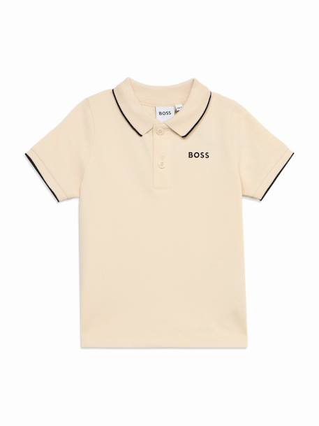 Polo garçon à manches courtes Beige+Bleu gris+Vert 1 - vertbaudet enfant 
