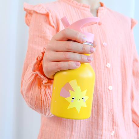 Gourde isotherme etoile (350 ml) Jaune, rose 3 - vertbaudet enfant 