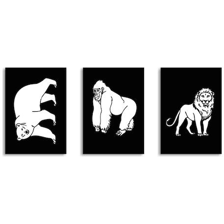 Kit création déco murale lumineuse kidyneon animaux Noir 5 - vertbaudet enfant 
