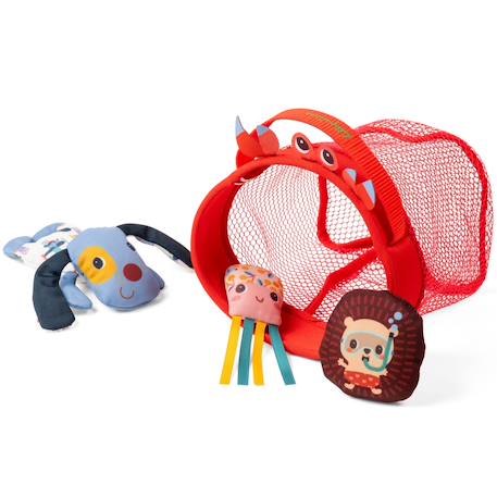 Jeu de bain filet de pêche jules et ses amis Rouge, bleu, rose 1 - vertbaudet enfant 