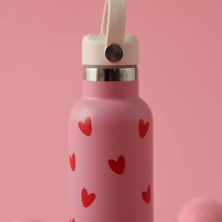 Gourde isotherme coeurs (600 ml) Rose, rouge 4 - vertbaudet enfant 