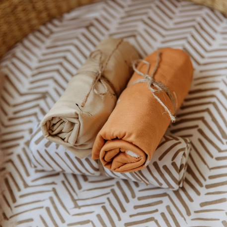 Lot de 3 housses de matelas à langer boho (40 x 80 cm) Ecru, marron, blanc 2 - vertbaudet enfant 