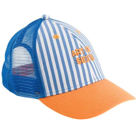 Casquette enfant trucker rayée art of siesta (3-6 ans) Bleu, orange 1 - vertbaudet enfant 