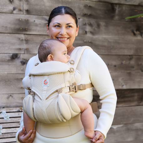 Porte bébé omni classic mesh natural Beige+Vert 1 - vertbaudet enfant 