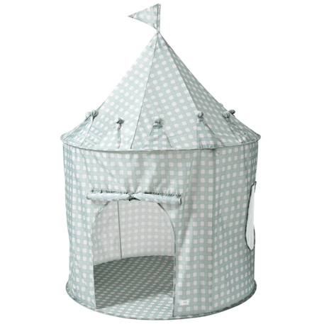 Tente de jeu en tissu recyclé vichy Beige, écru+Bleu, écru 5 - vertbaudet enfant 