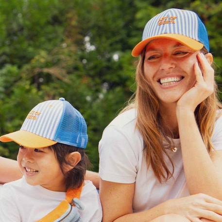 Casquette enfant trucker rayée art of siesta (3-6 ans) Bleu, orange 6 - vertbaudet enfant 