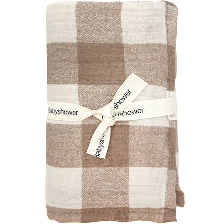 Lot de 3 langes vichy caramel (70 x 70 cm) Ecru, marron 2 - vertbaudet enfant 