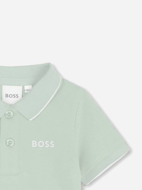 Polo garçon à manches courtes Beige+Bleu gris+Vert 9 - vertbaudet enfant 